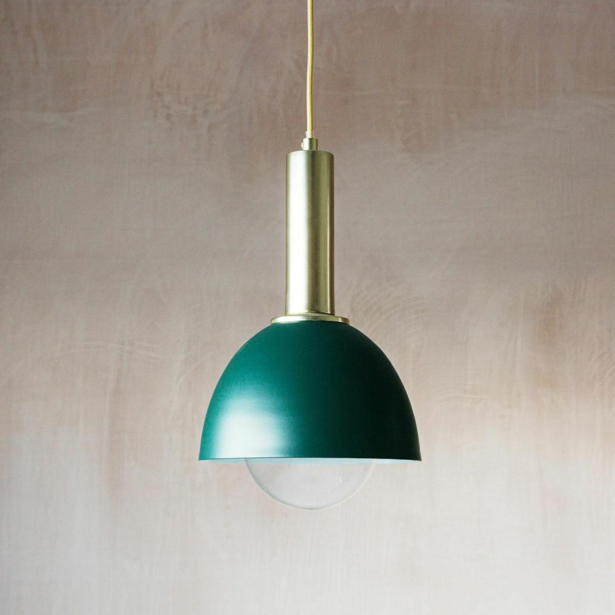 Medium Green Hood Pendant Light – image 1