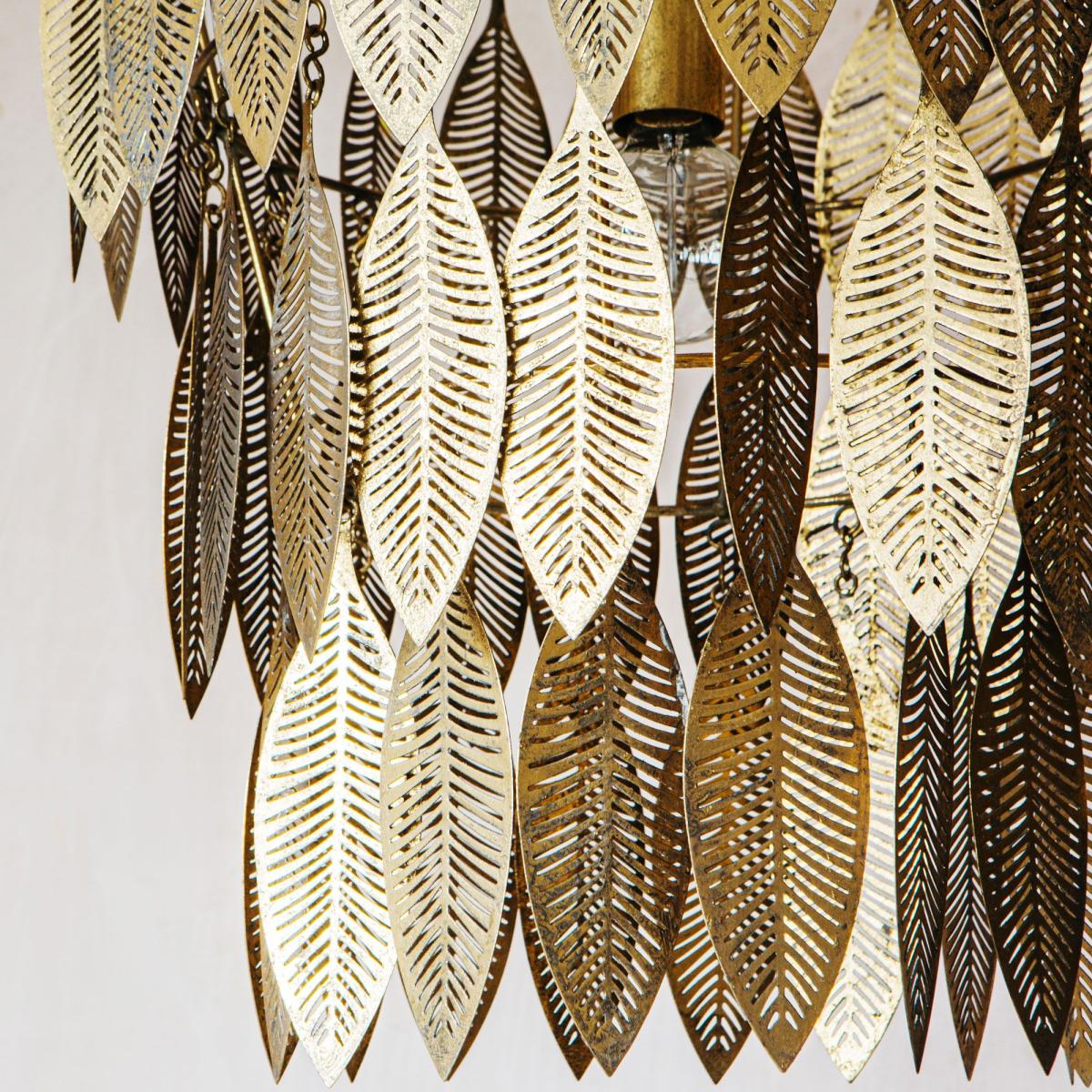 Large Antique Bronze Leaf Pendant – image 3