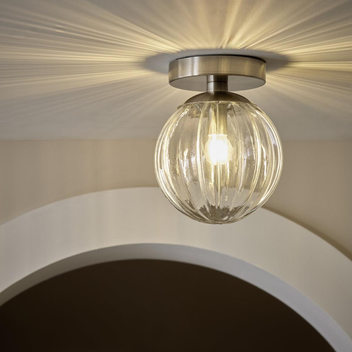Habitat Glass Flush Ceiling Light - Brushed Chrome – image 2