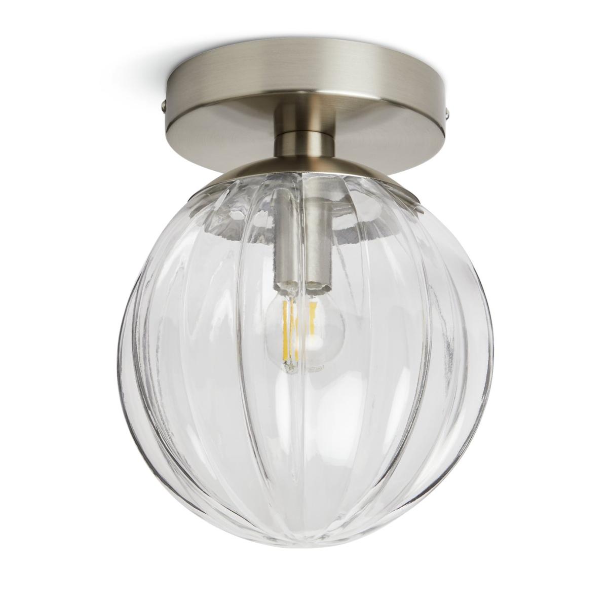Habitat Glass Flush Ceiling Light - Brushed Chrome – image 3