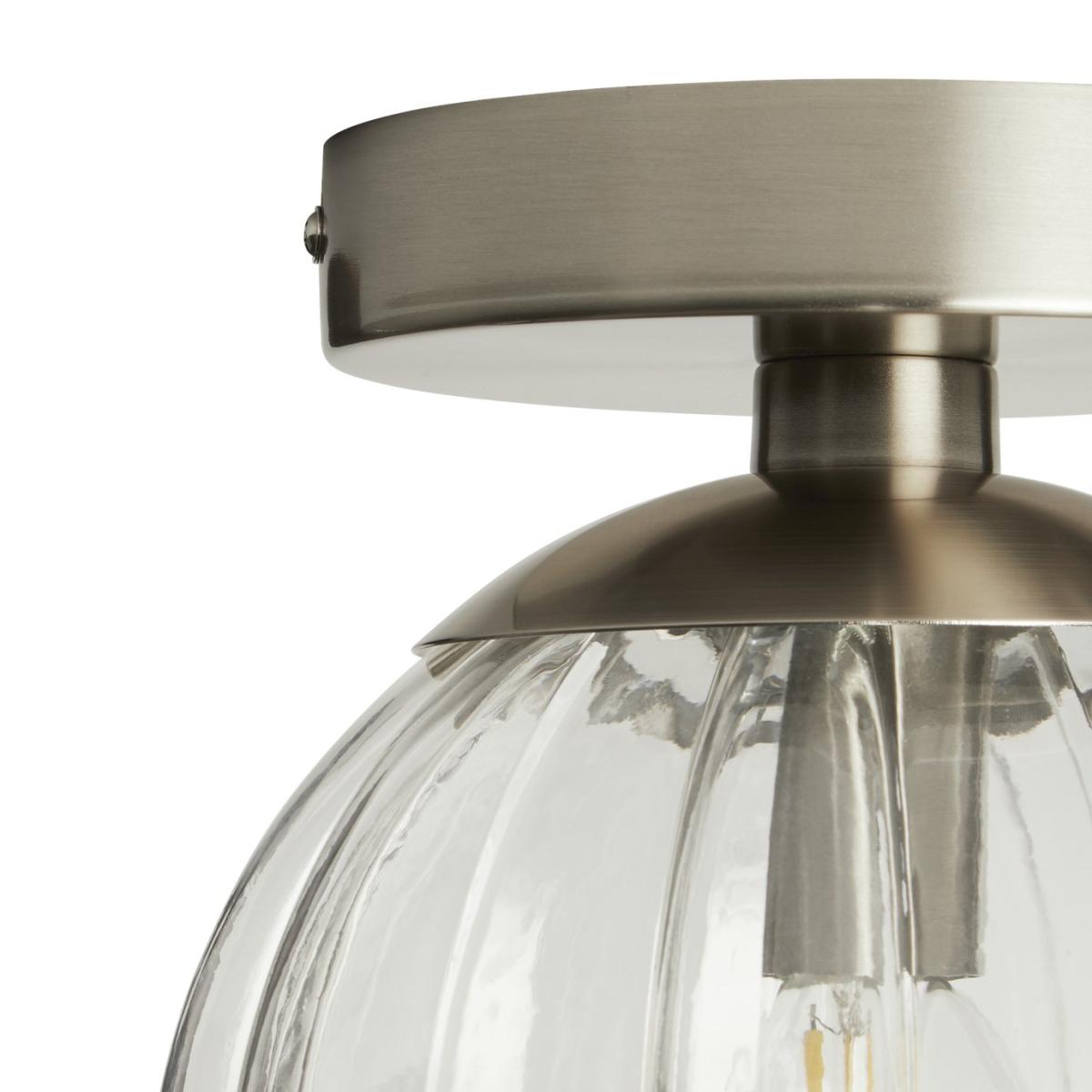 Habitat Glass Flush Ceiling Light - Brushed Chrome – image 4