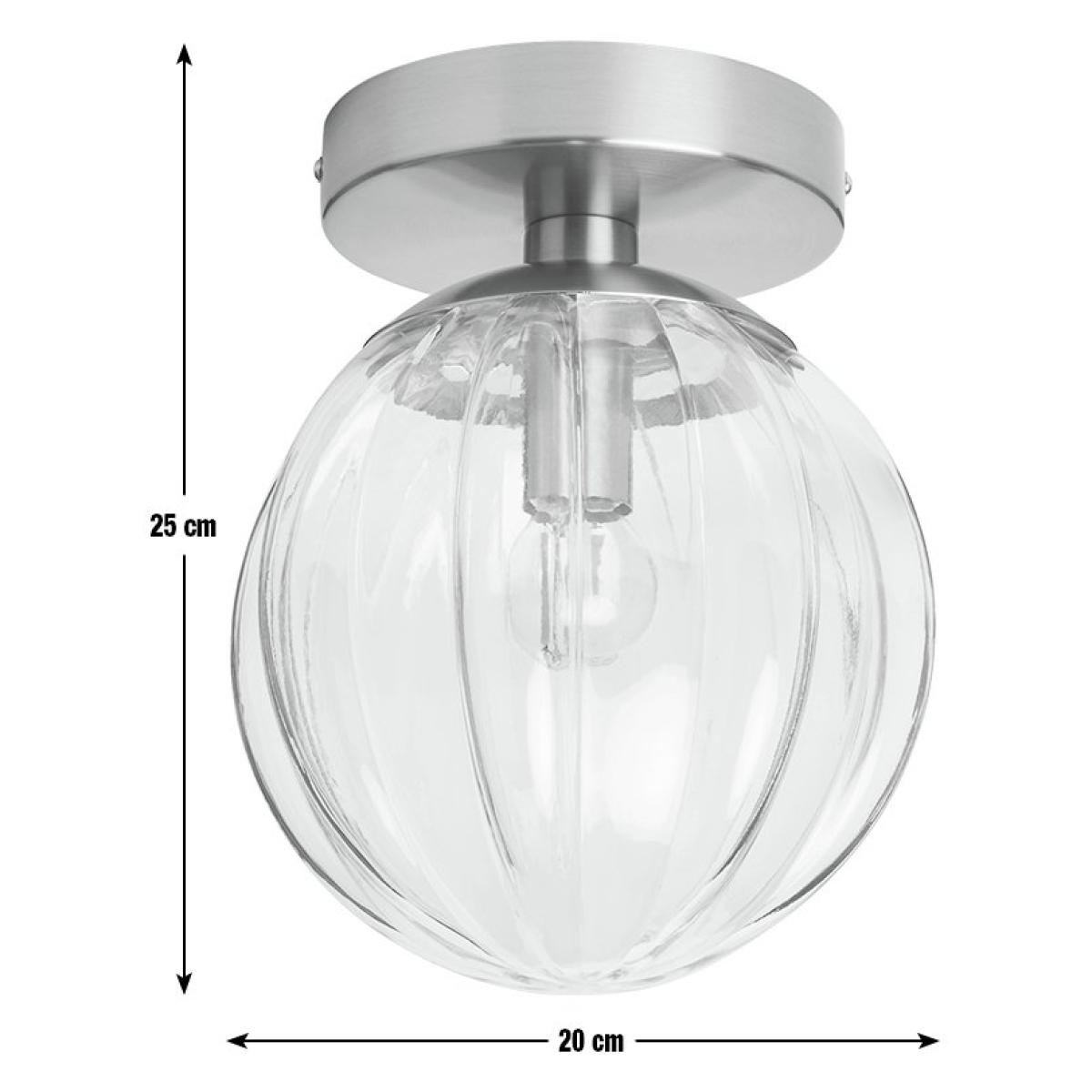 Habitat Glass Flush Ceiling Light - Brushed Chrome – image 6