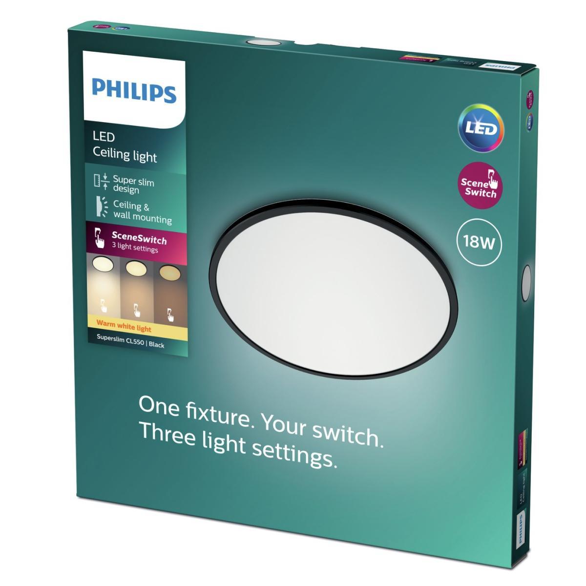 Philips Super Slim Flush to Ceiling Light - Black – image 2