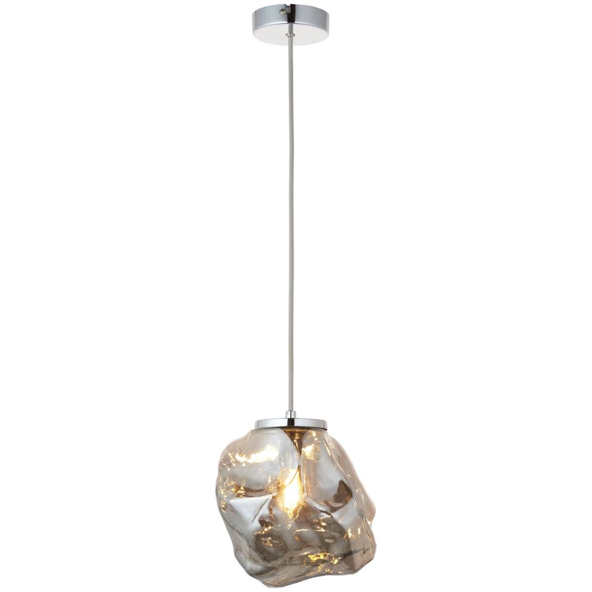 Shore Light Roxanne Glass Pendant Light - Smokegrey & Chrome – image 3