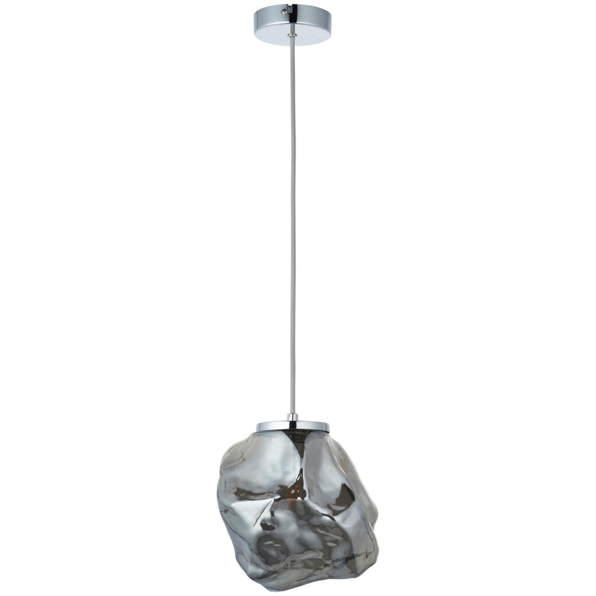 Shore Light Roxanne Glass Pendant Light - Smokegrey & Chrome – image 4
