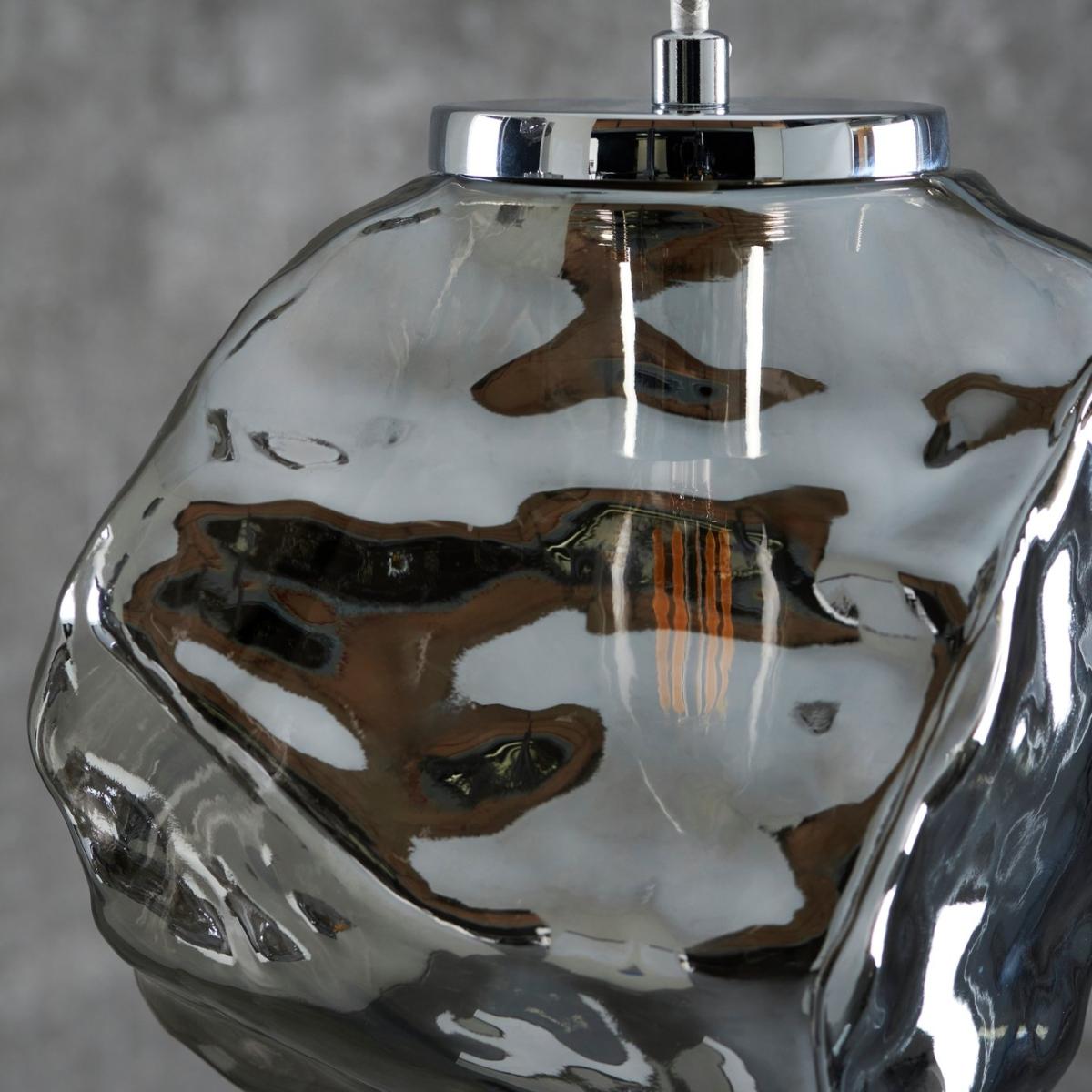 Shore Light Roxanne Glass Pendant Light - Smokegrey & Chrome – image 6