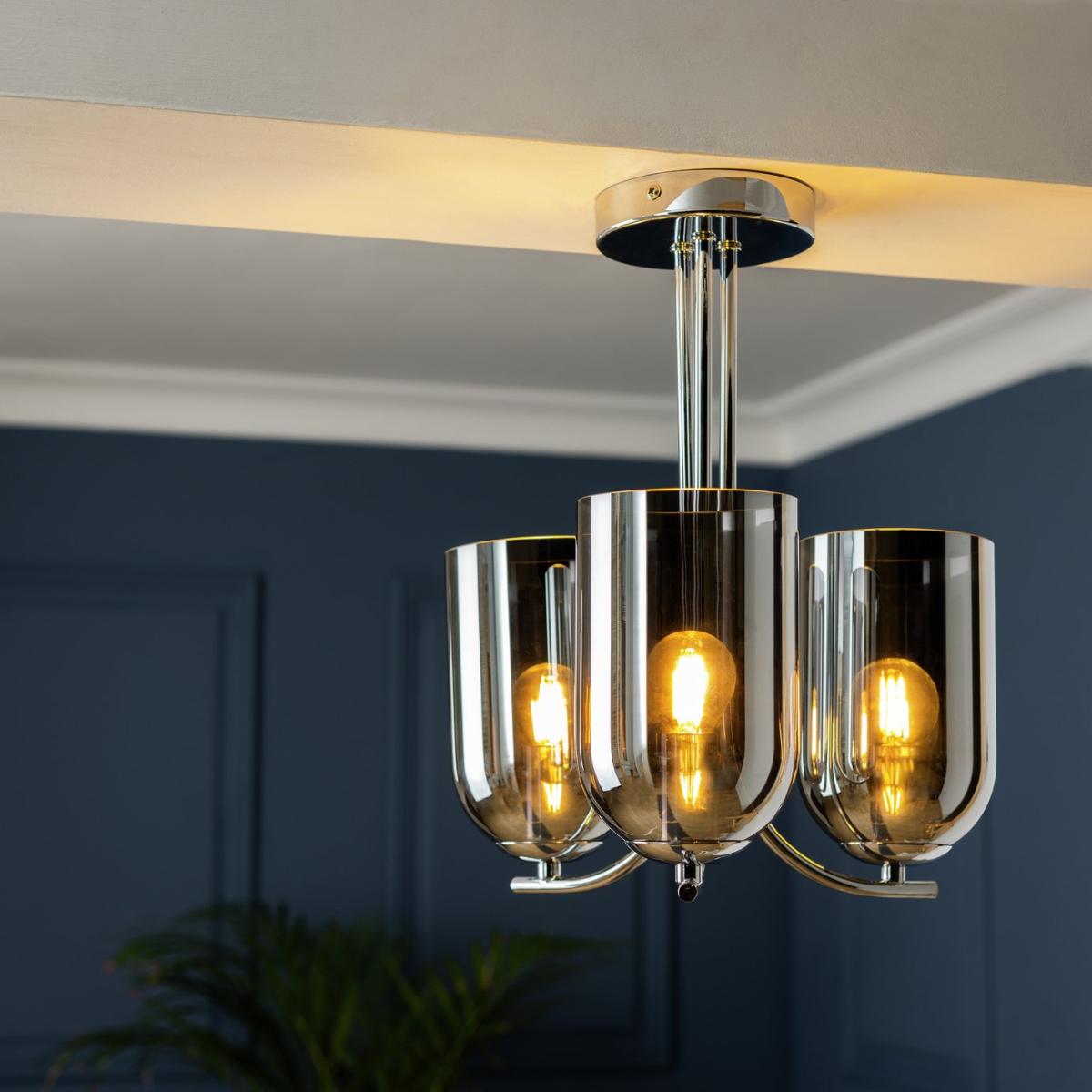 Habitat Ombre Glass 3 Light Flush to Ceiling Light - Chrome – image 2