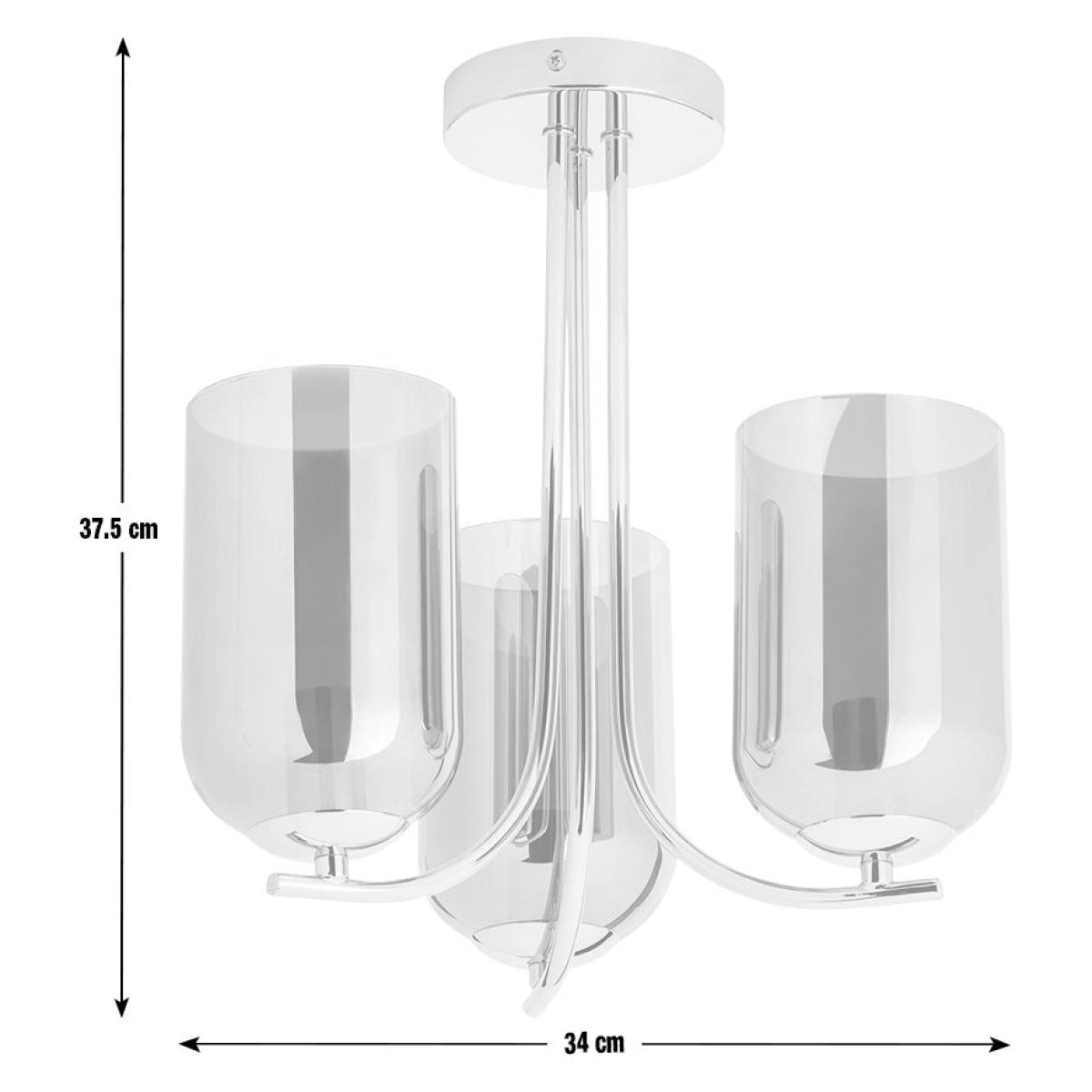 Habitat Ombre Glass 3 Light Flush to Ceiling Light - Chrome – image 3