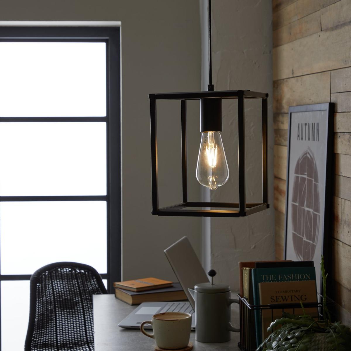 Habitat Carriage Metal Pendant Light - Matt Black – image 2