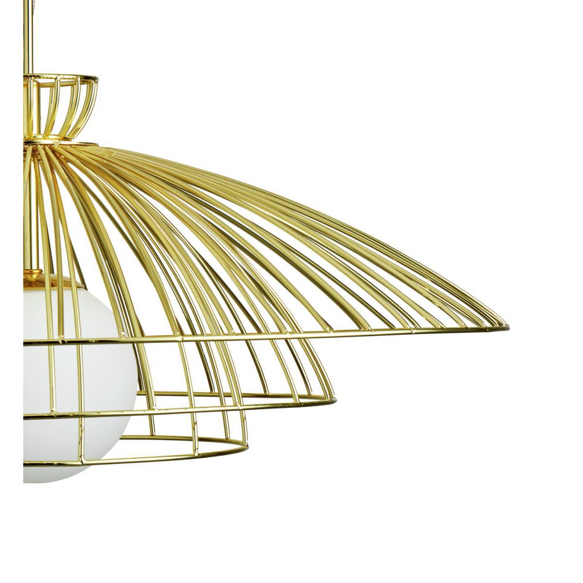 Habitat Kiso Opal 3 Tier Pendant Shade - Brass – image 4