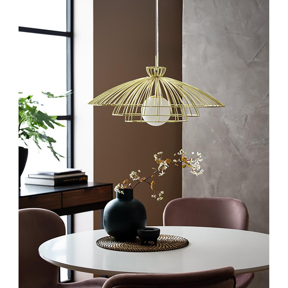 Habitat Kiso Opal 3 Tier Pendant Shade - Brass – image 6