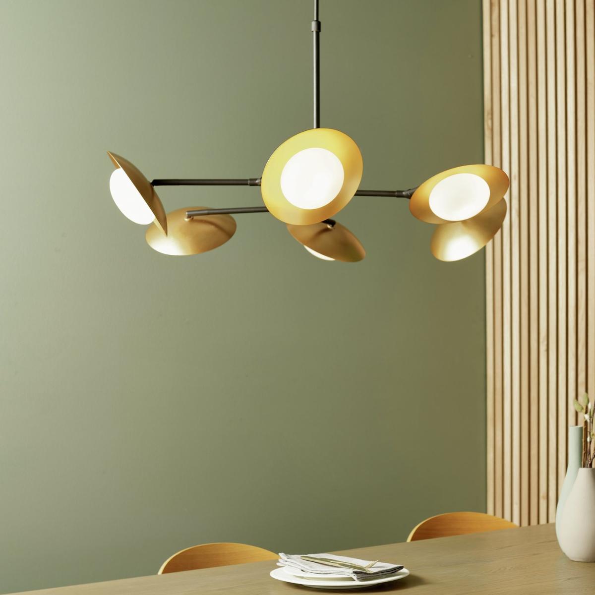 Shore Light Balser Metal 6 Light Flush Ceiling Light - Brass – image 6