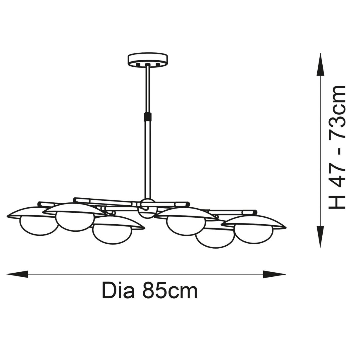 Shore Light Balser Metal 6 Light Flush Ceiling Light - Brass – image 7