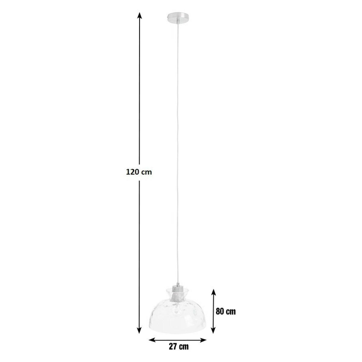 Habitat Dimple Glass & Wood Pendant Light - Clear – image 6