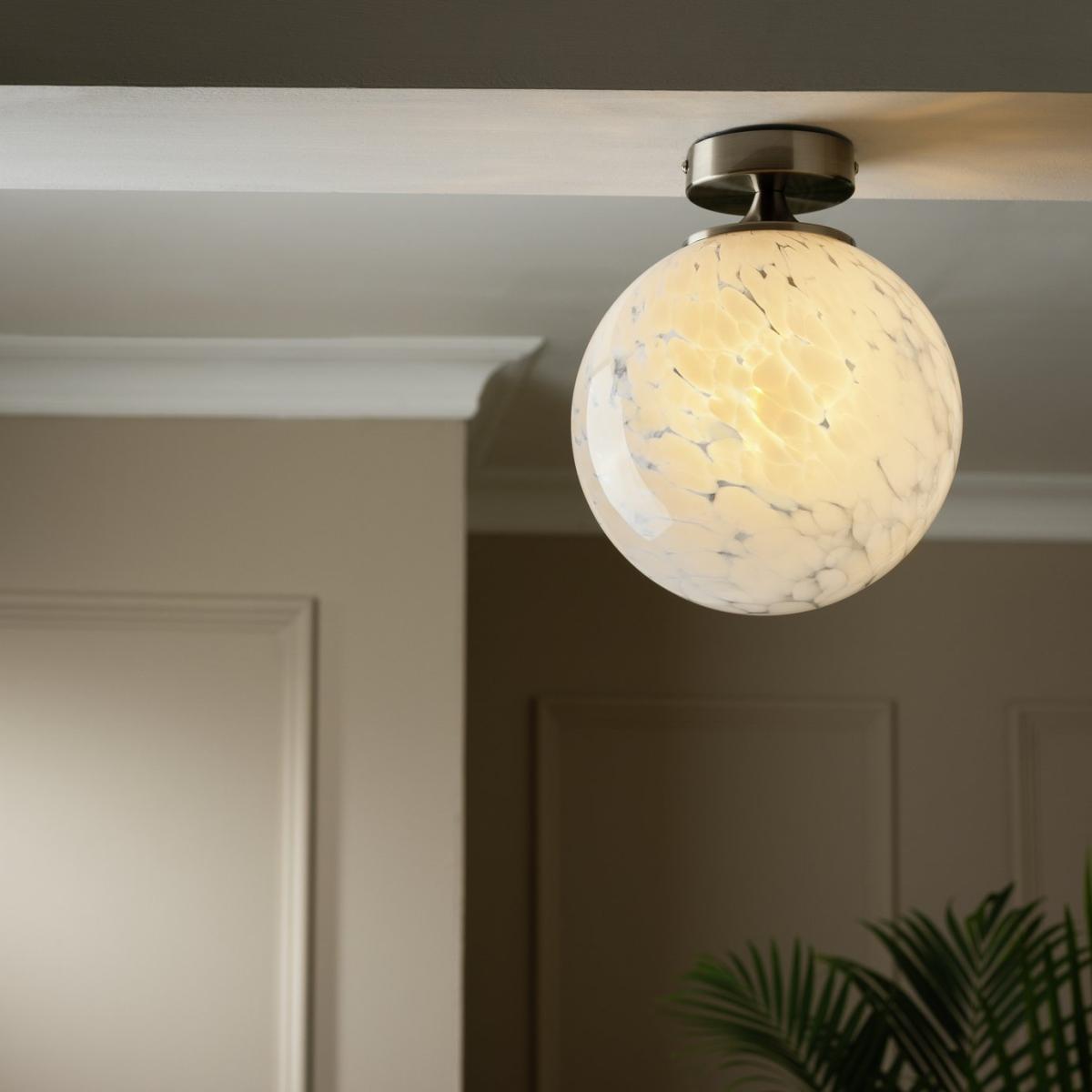 Habitat White Confetti Metal Flush to Ceiling Light - White – image 3