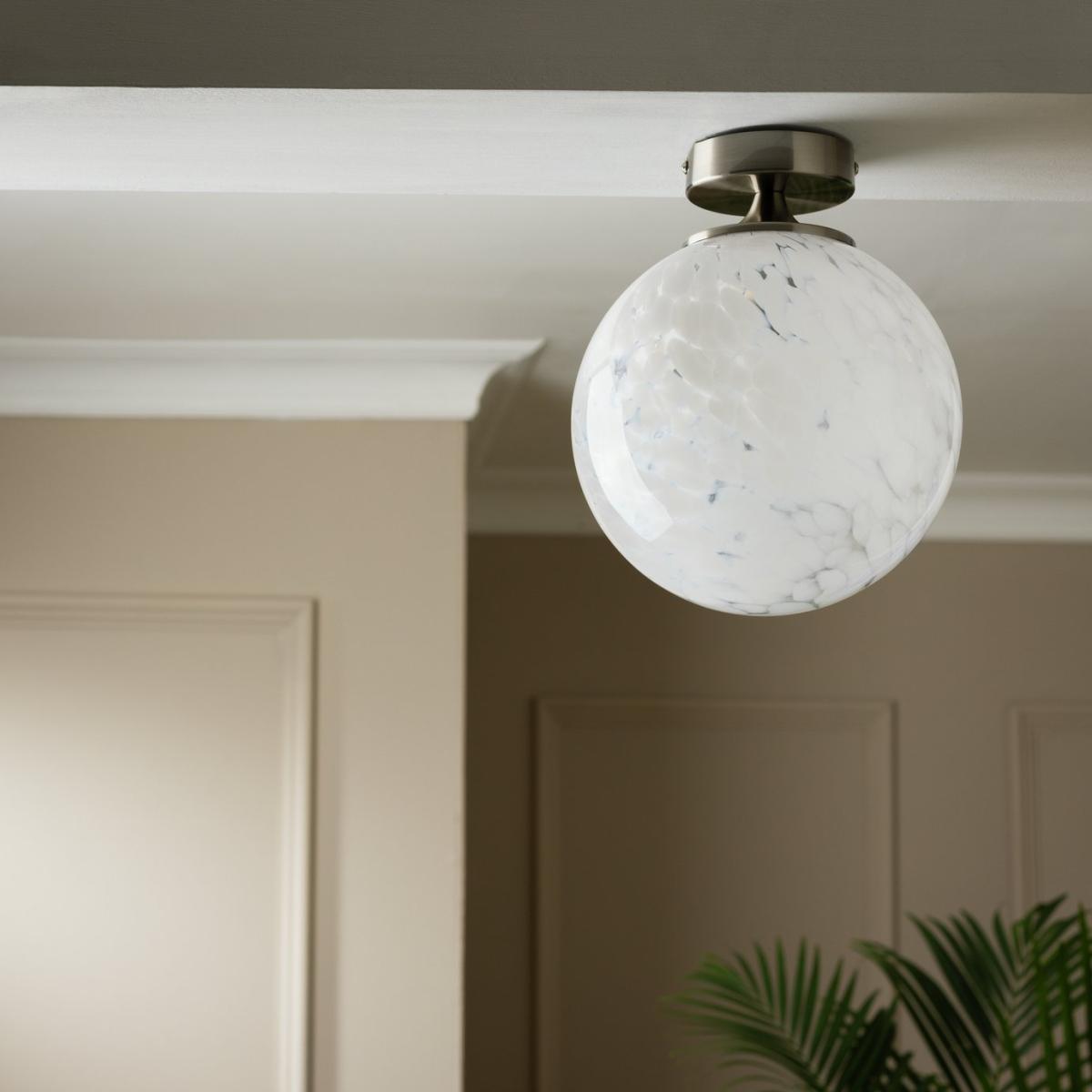 Habitat White Confetti Metal Flush to Ceiling Light - White – image 1