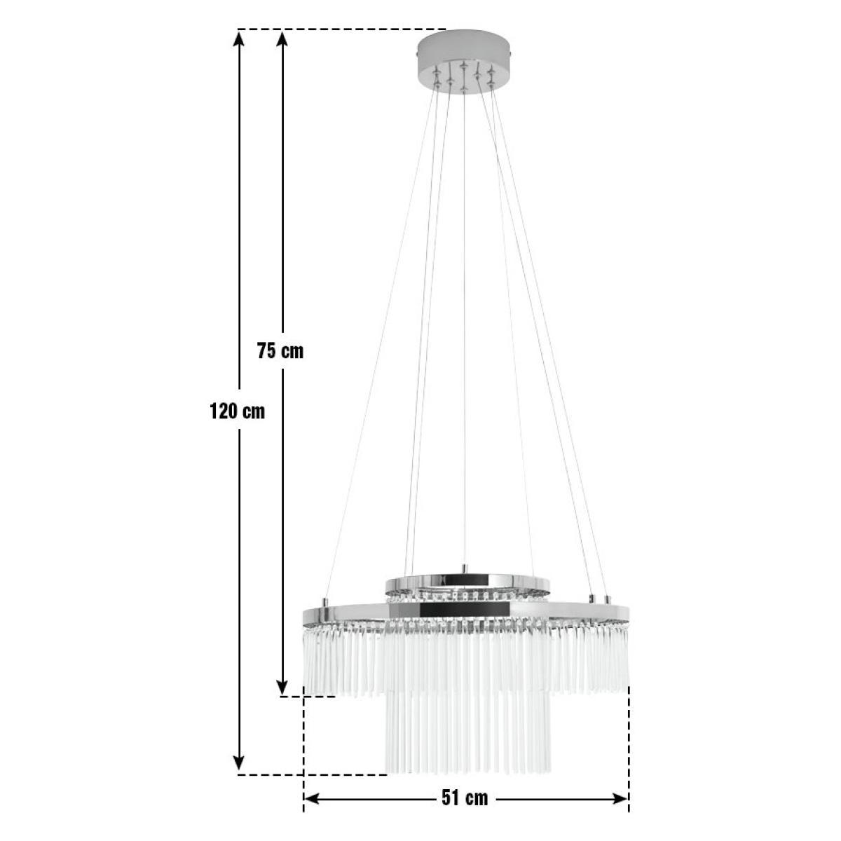 Habitat Yang 2 Tier Clear Rod LED Chandelier - Chrome – image 3