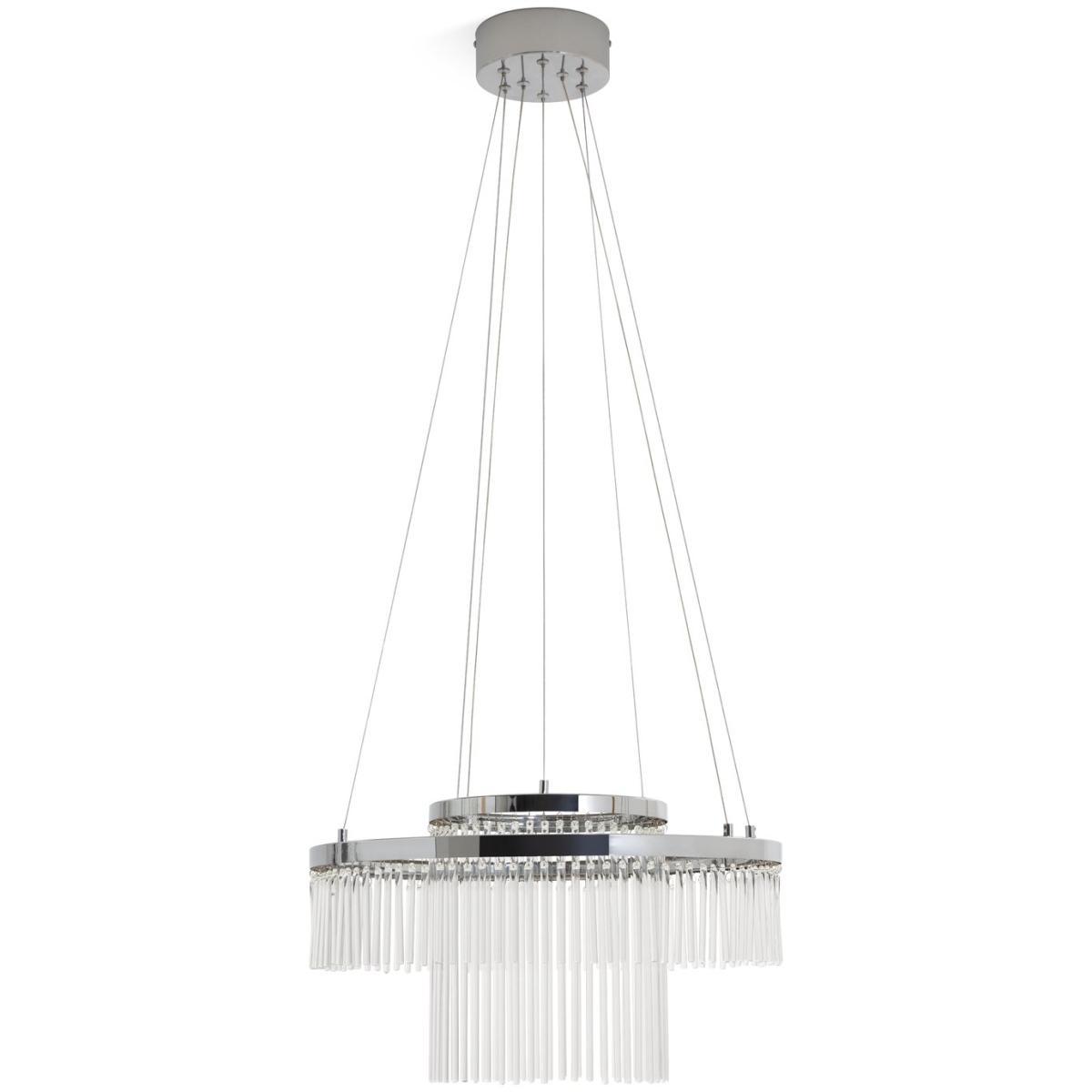 Habitat Yang 2 Tier Clear Rod LED Chandelier - Chrome – image 4