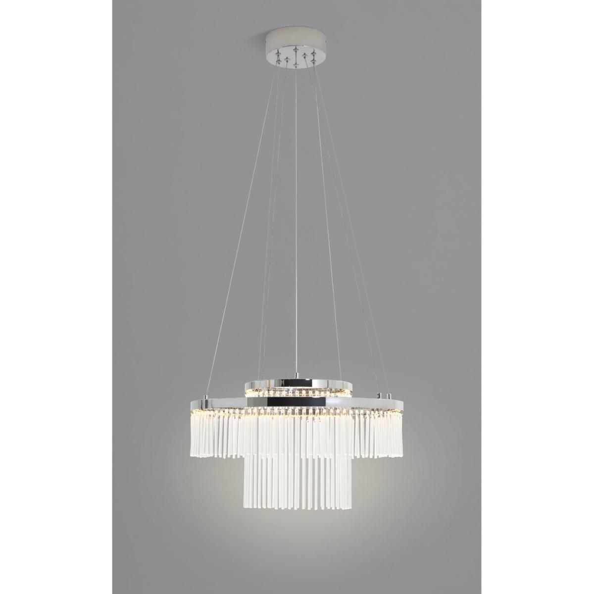 Habitat Yang 2 Tier Clear Rod LED Chandelier - Chrome – image 6
