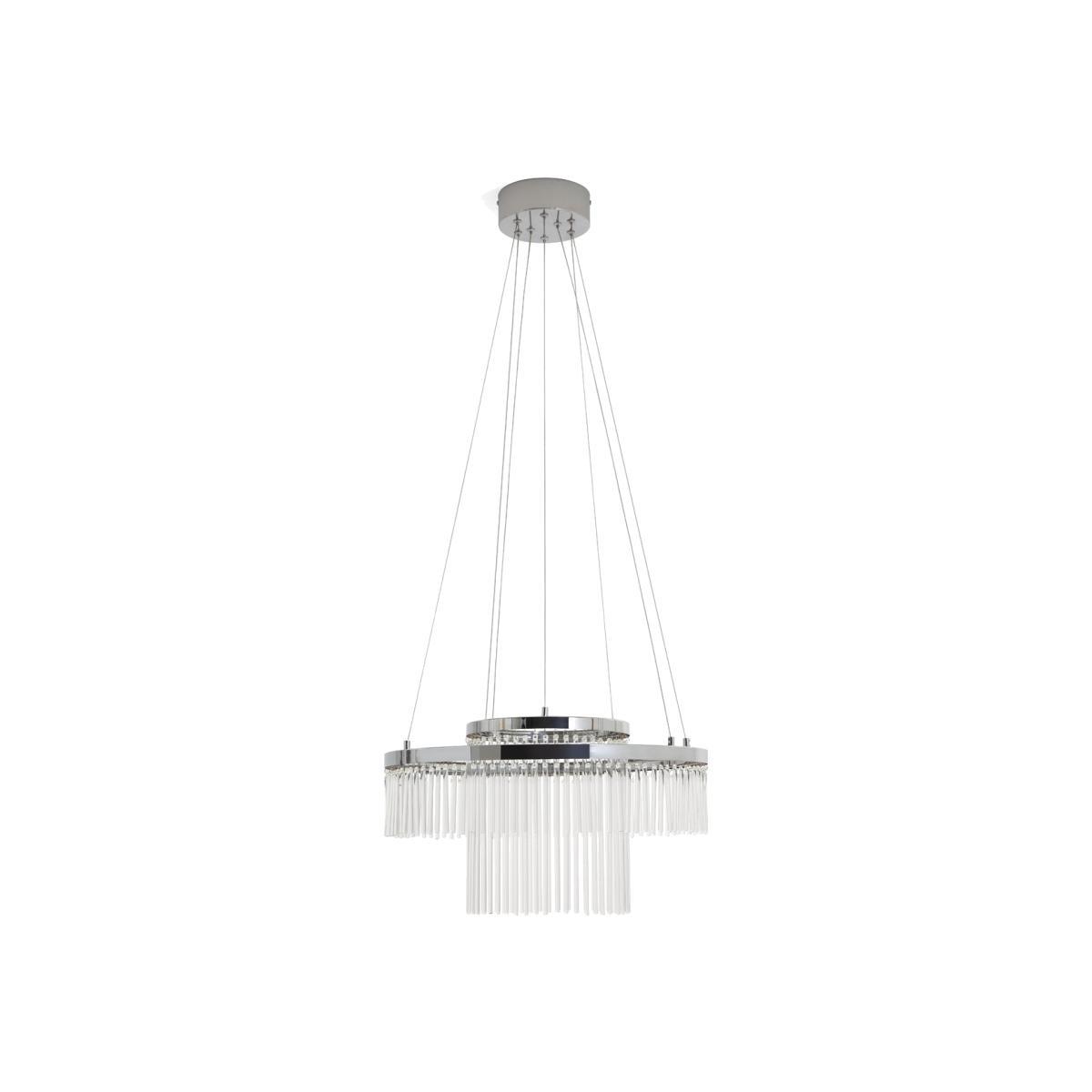 Habitat Yang 2 Tier Clear Rod LED Chandelier - Chrome – image 1