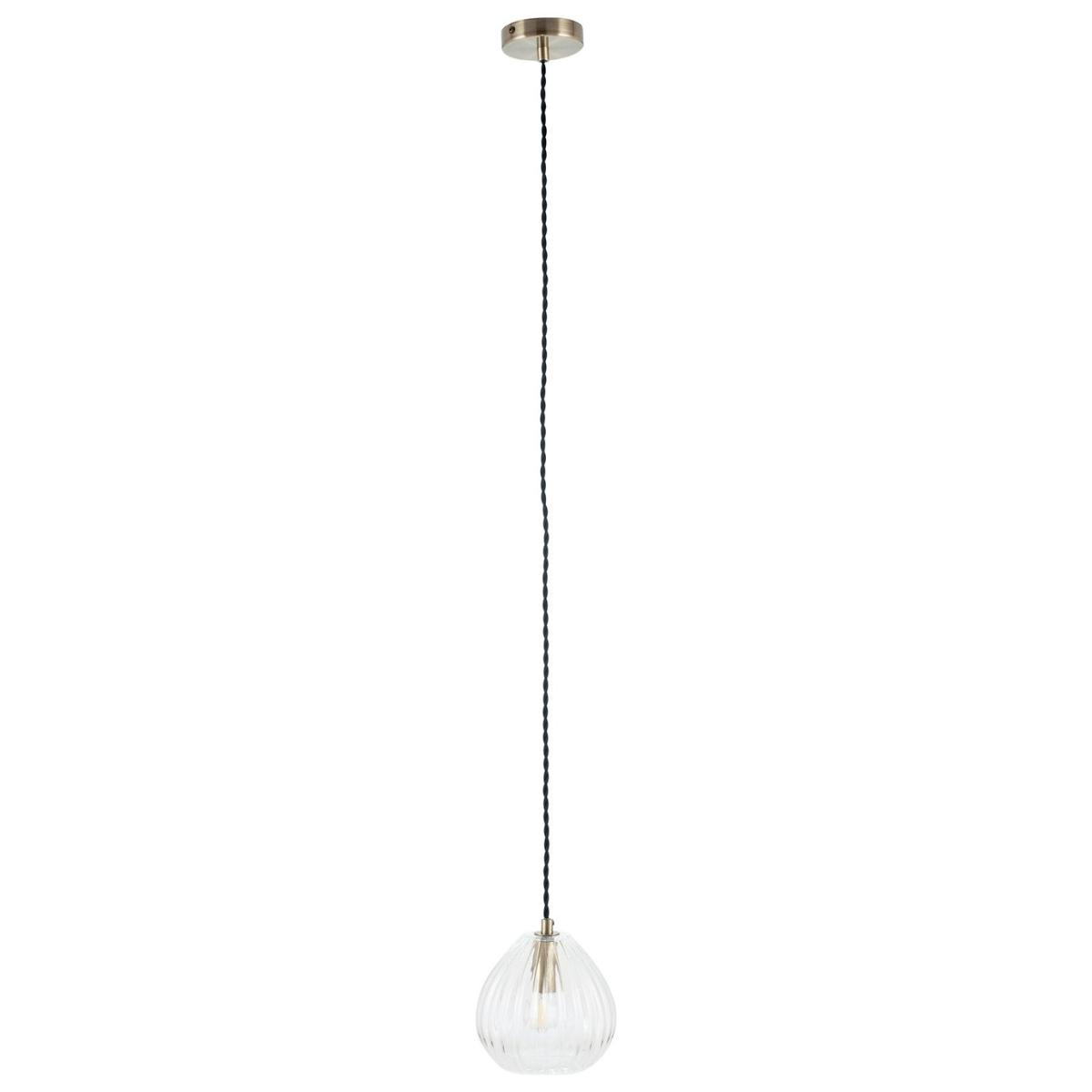 Pacific Ella Glass Teardrop Pendant Light - Brass – image 4