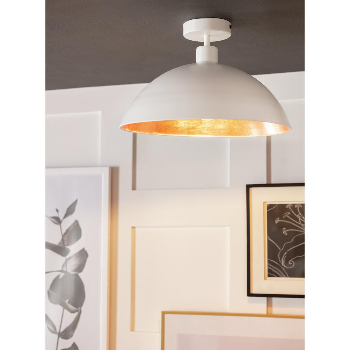 Habitat Yuno Leaf Flush to Ceiling Light - White & Copper – image 5