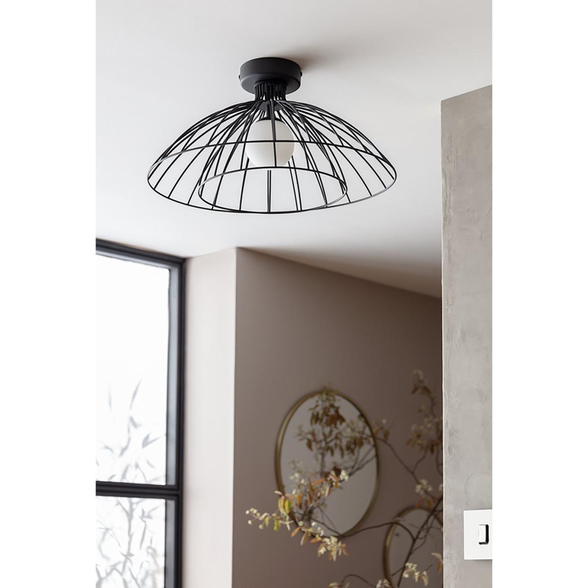 Habitat Kiso 2 Tier Opal Flush to Ceiling Light - Black – image 5