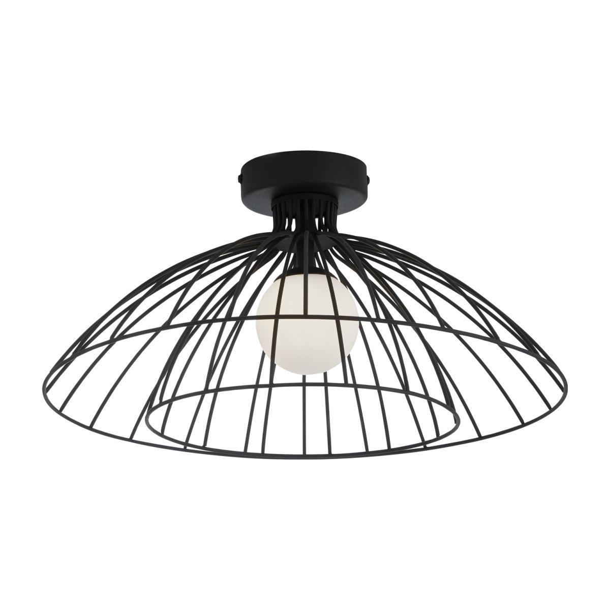 Habitat Kiso 2 Tier Opal Flush to Ceiling Light - Black – image 1