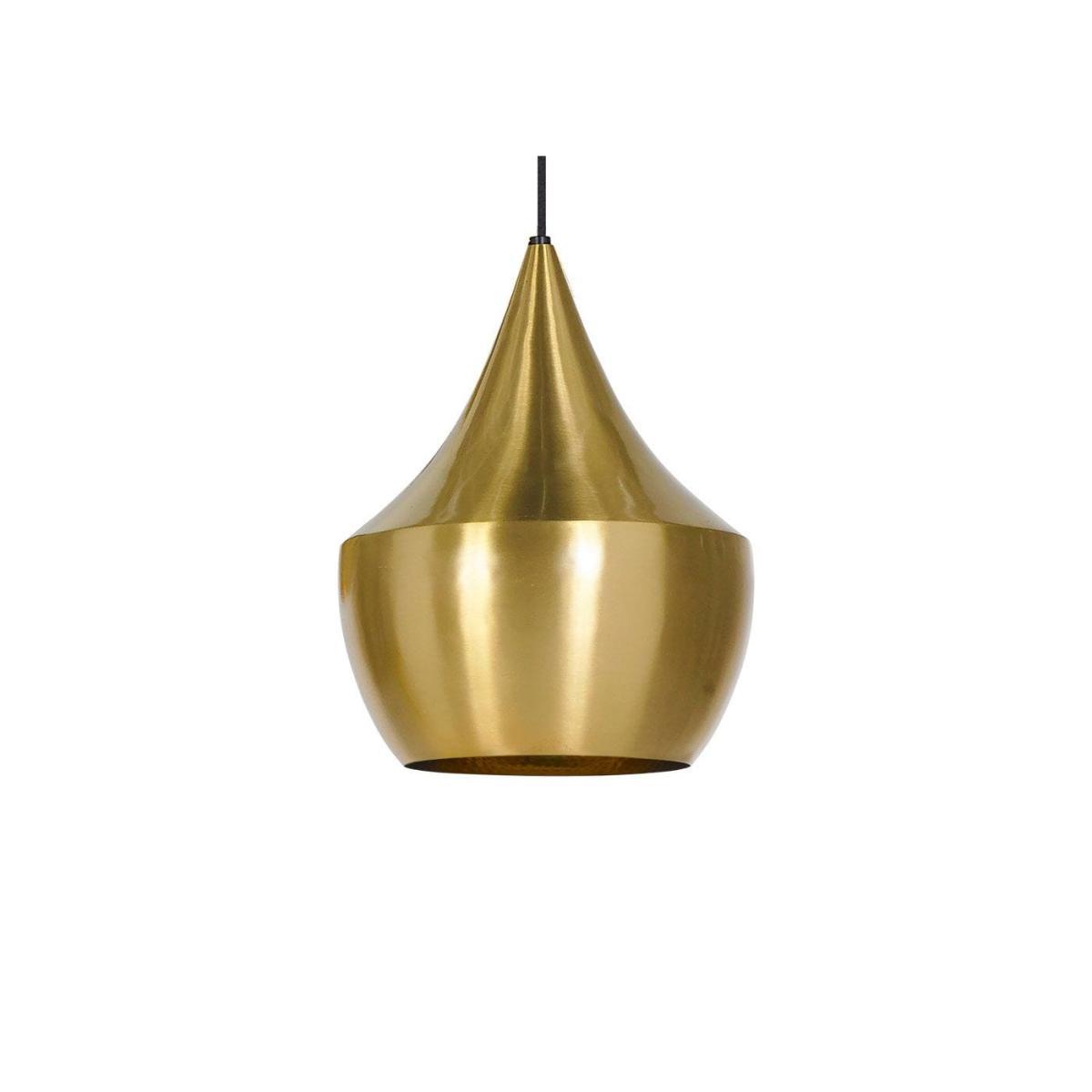 Tom Dixon Beat LED Fat Pendant Light Brushed Brass - Heal's UK Lighting – image 2