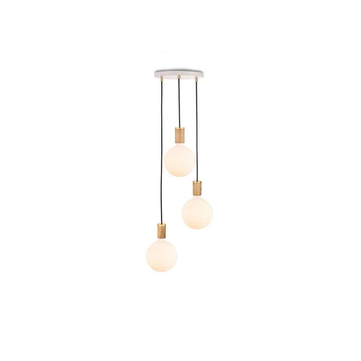 Tala Small White Canopy With 3 Graphite Pendants and 3 Sphere IV Bulbs - Heal's UK Lighting – image 2