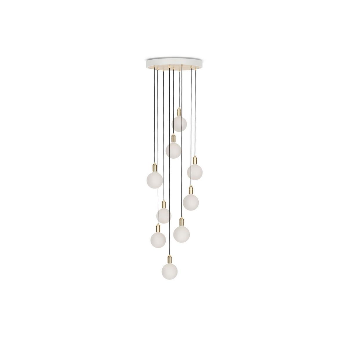 Tala Large White Canopy With 9 Walnut Pendants and 9 Sphere IV Bulbs - Heal's UK Lighting – image 2