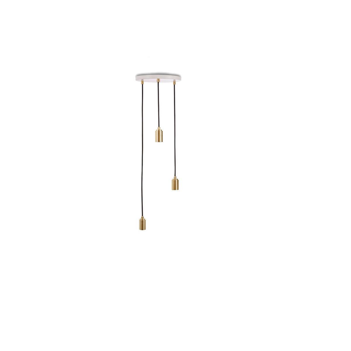 Tala Small White Canopy With 3 Brass Pendants - Heal's UK Lighting