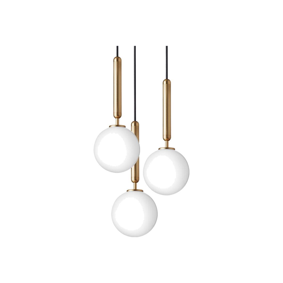 Nuura Miira 3 Pendant Light Brass Opal White Shade - Heal's UK Lighting – image 1