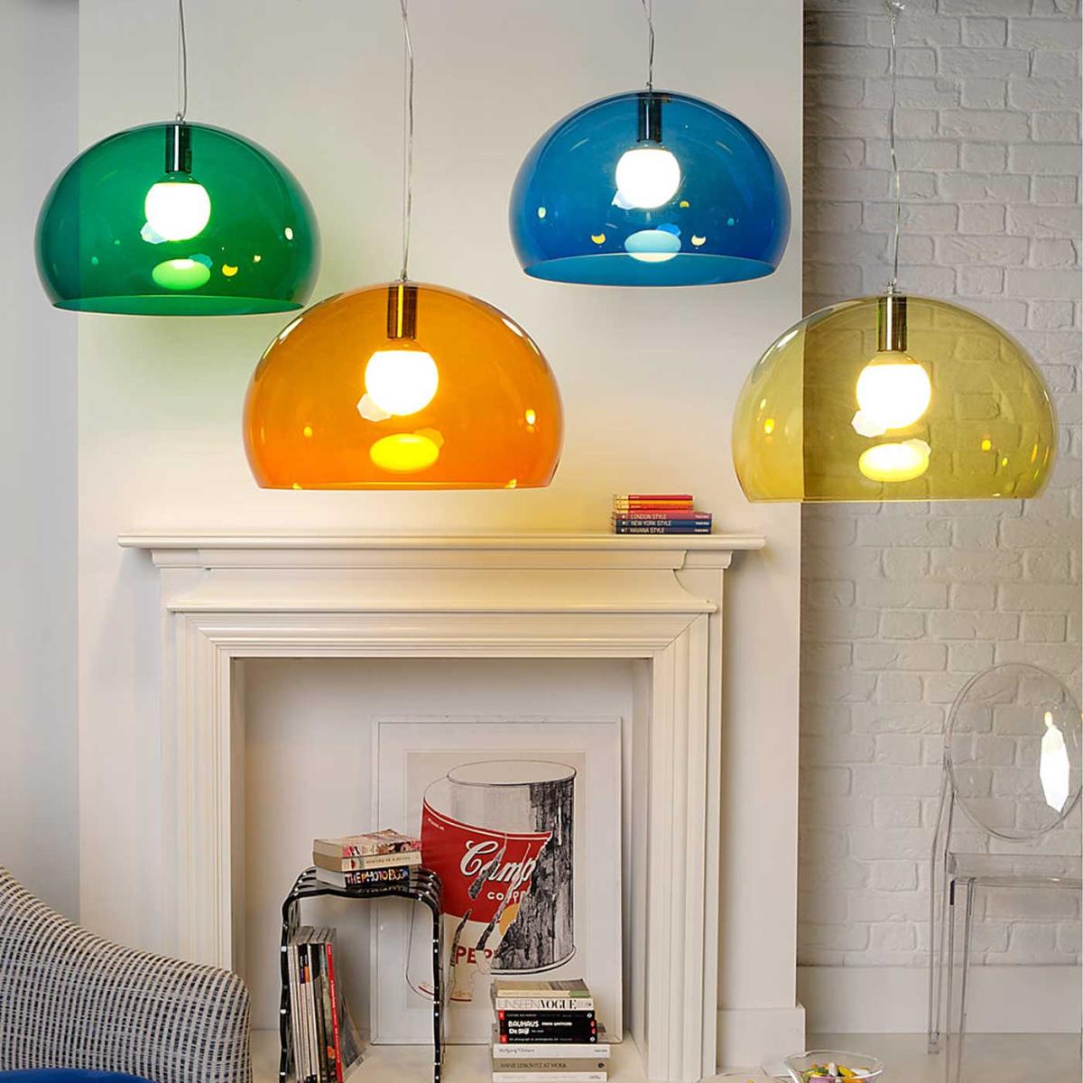 Kartell FLY Light Blue Transparent Pendant - Heal's UK Lighting – image 13