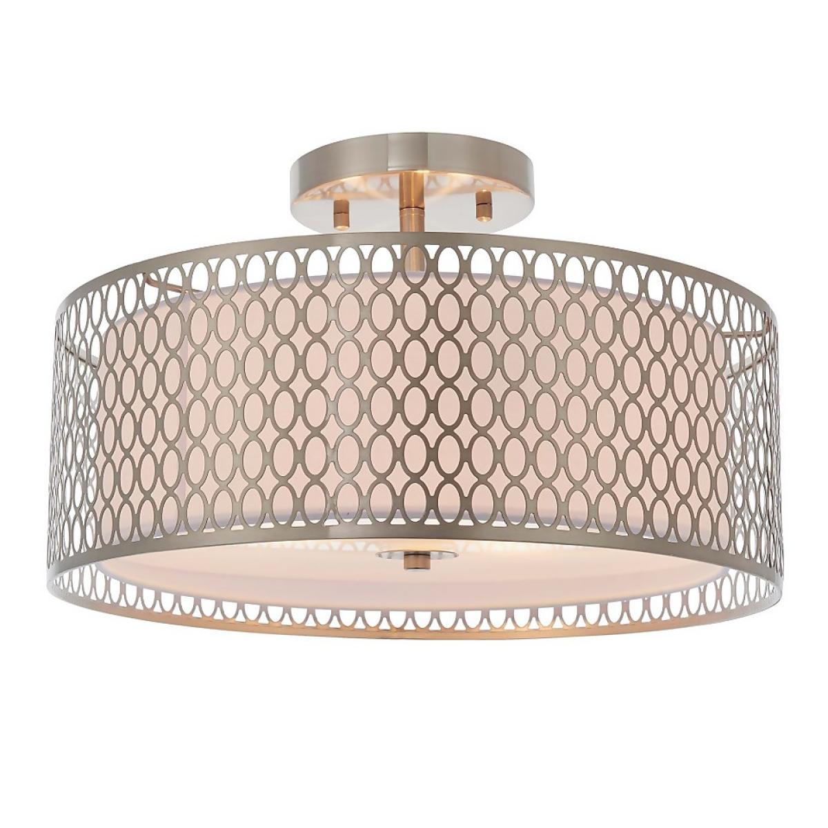 Orton Flush Ceiling Light - Nickel Effect – image 2