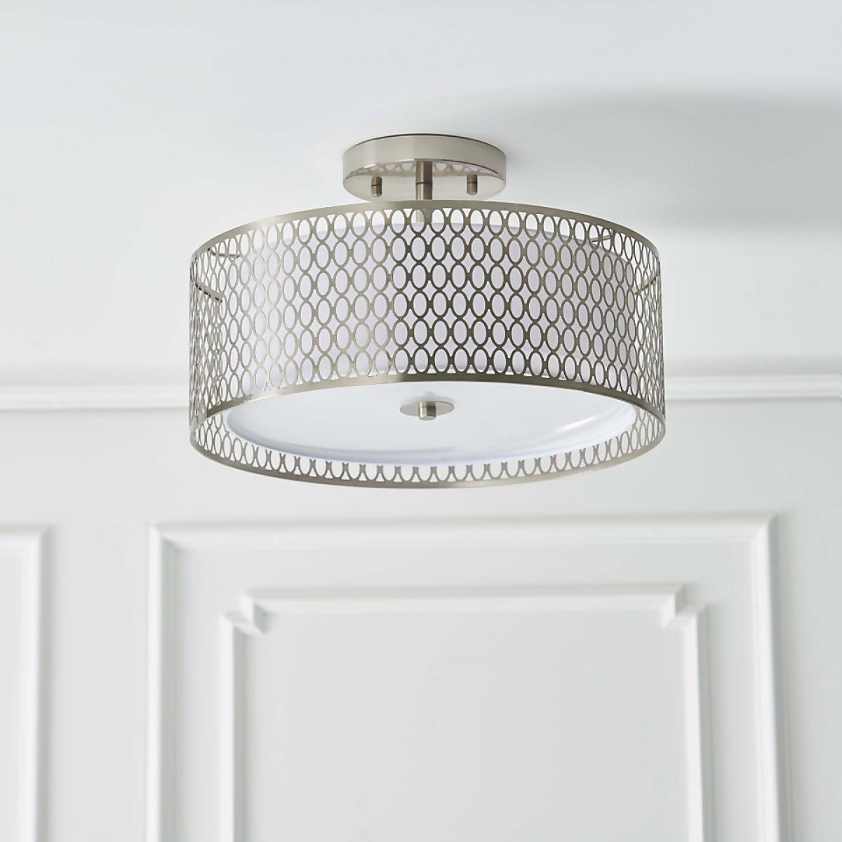 Orton Flush Ceiling Light - Nickel Effect – image 3