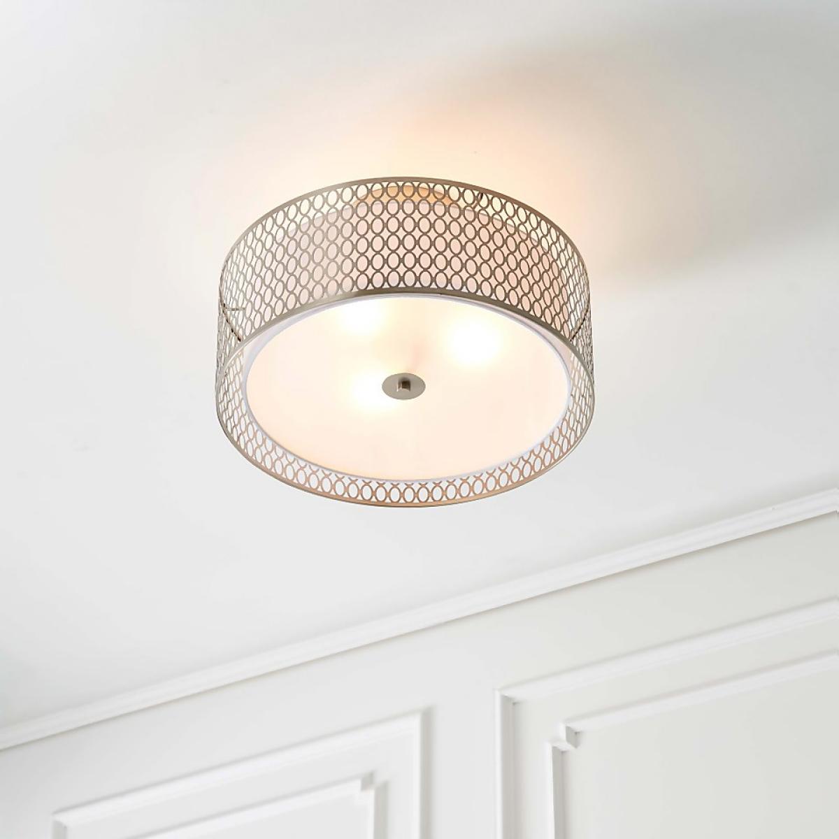 Orton Flush Ceiling Light - Nickel Effect – image 4