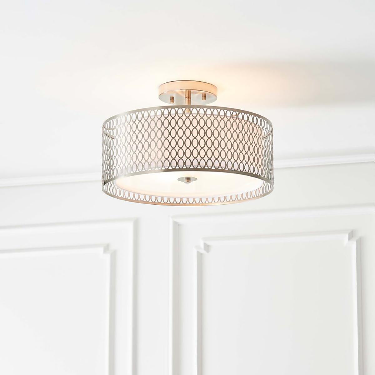 Orton Flush Ceiling Light - Nickel Effect – image 5