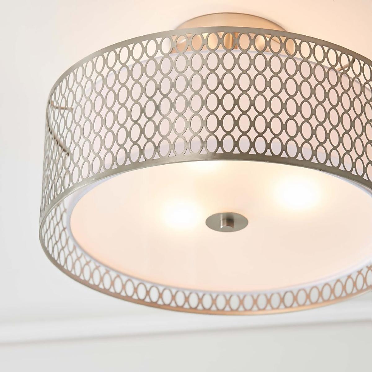 Orton Flush Ceiling Light - Nickel Effect – image 6