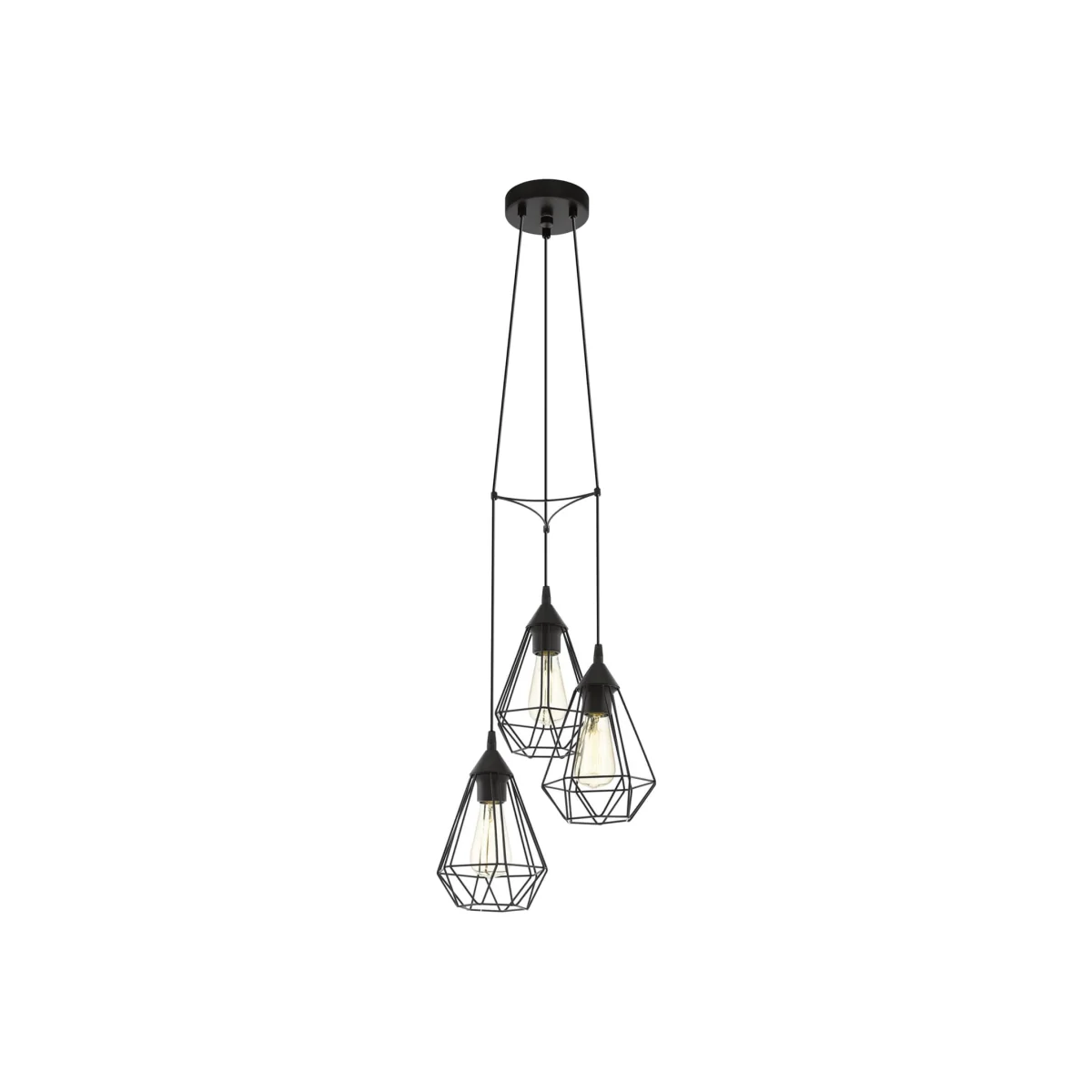 Eglo Tarbes 3 Light Cluster Pendant Light - Black
