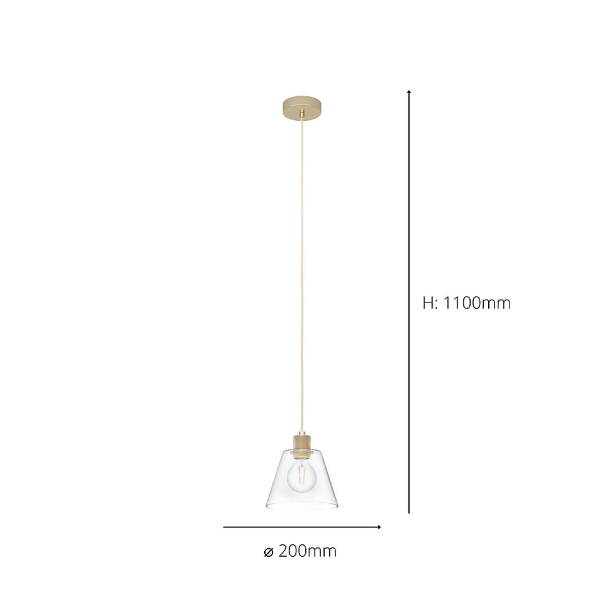 Eglo Copley Pendant Ceiling Light - Soft Gold & Clear – image 4