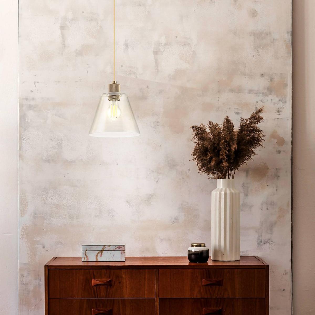 Eglo Copley Pendant Ceiling Light - Soft Gold & Clear – image 1