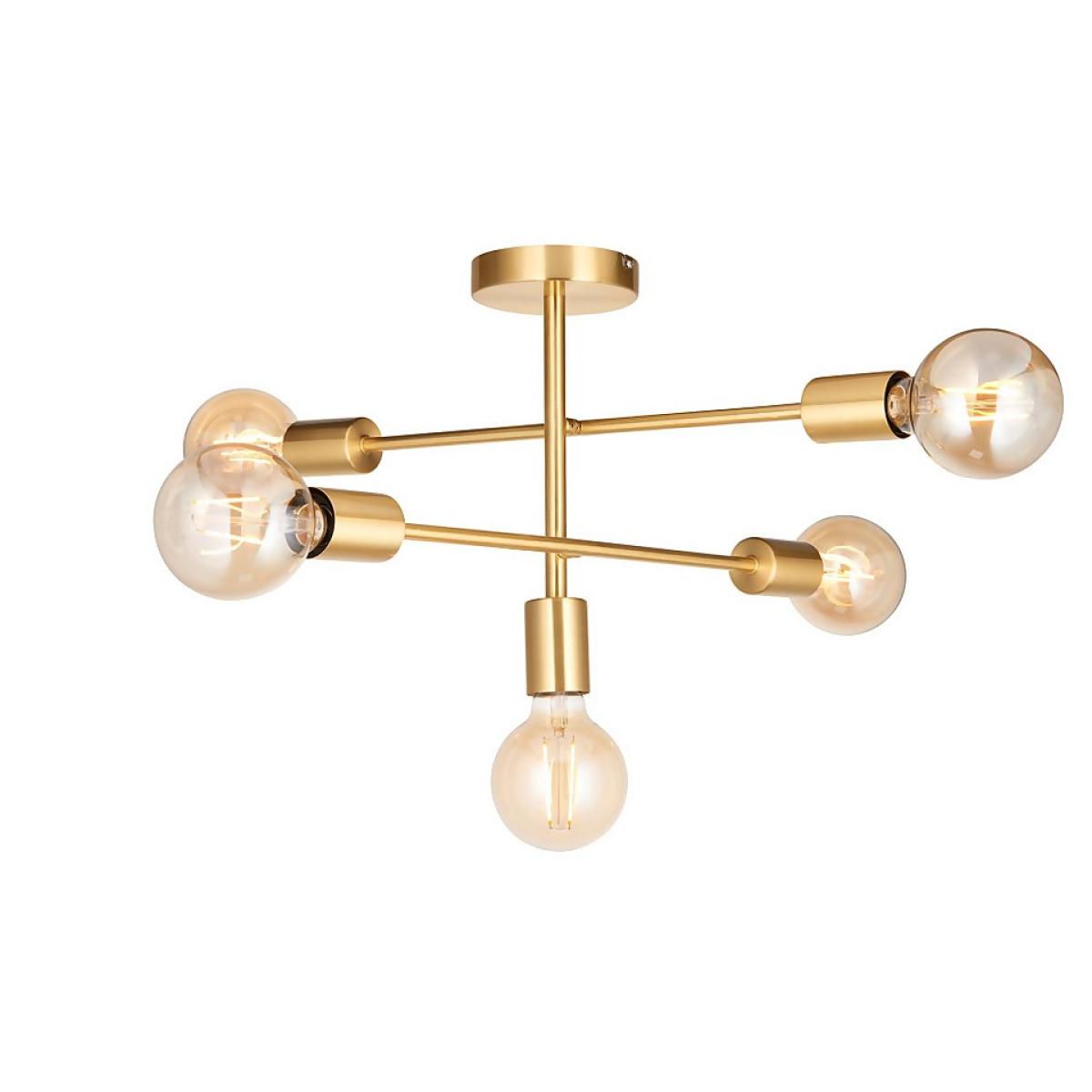 Logie Semi Flush Ceiling Light - Brass Effect – image 2