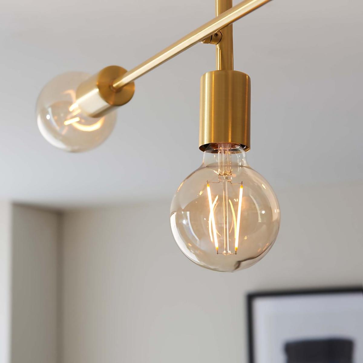 Logie Semi Flush Ceiling Light - Brass Effect – image 7