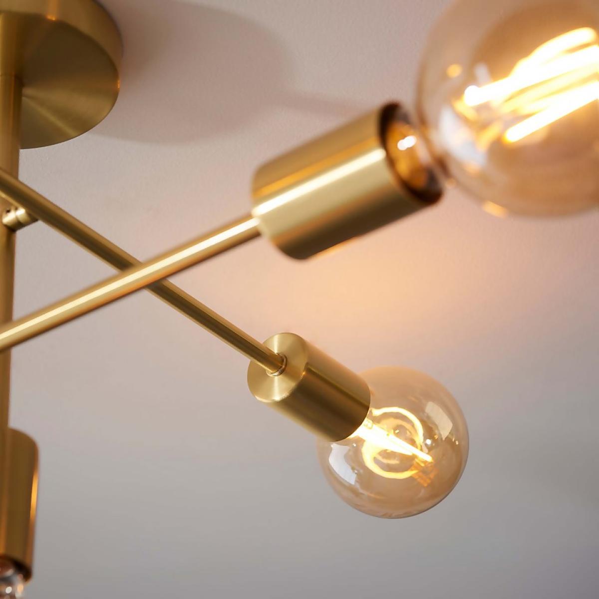 Logie Semi Flush Ceiling Light - Brass Effect – image 8