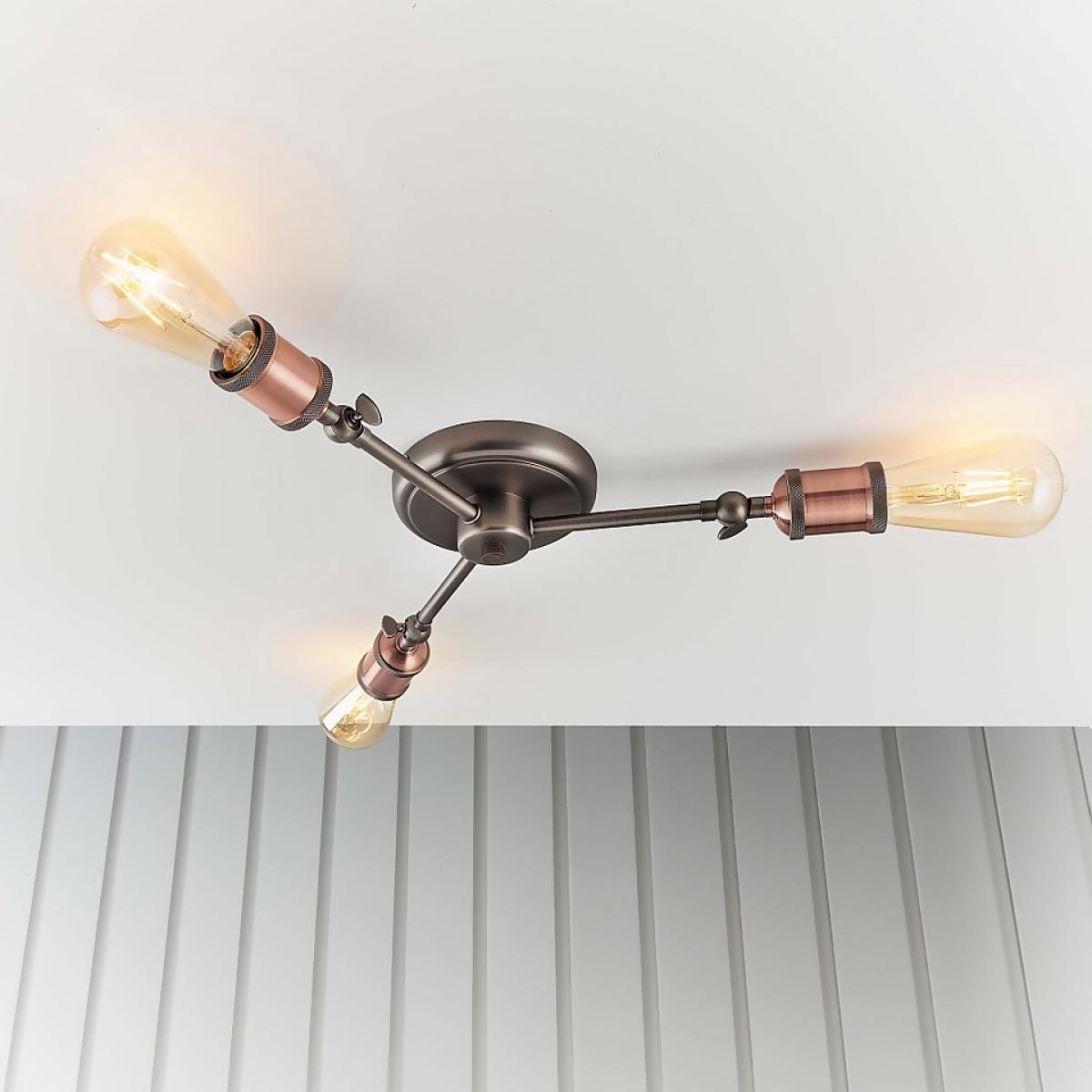 Henrik 3 Light Semi Flush Ceiling Light - Pewter – image 3