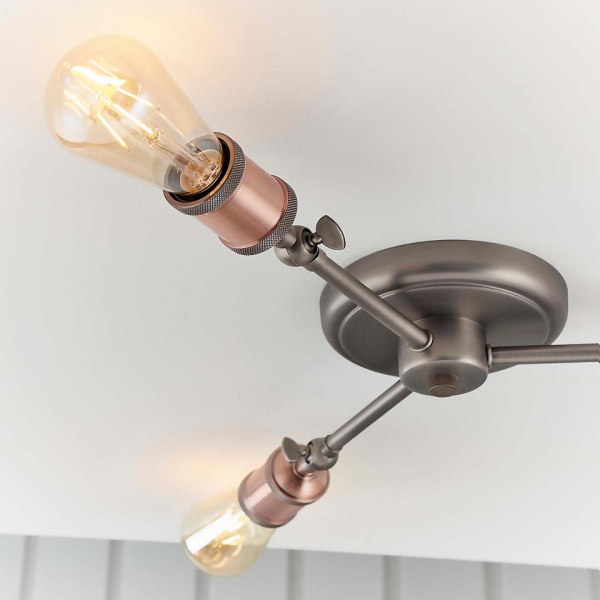 Henrik 3 Light Semi Flush Ceiling Light - Pewter – image 4