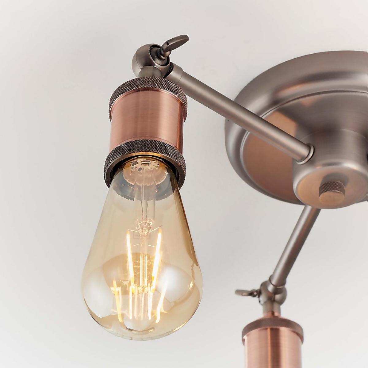 Henrik 3 Light Semi Flush Ceiling Light - Pewter – image 6