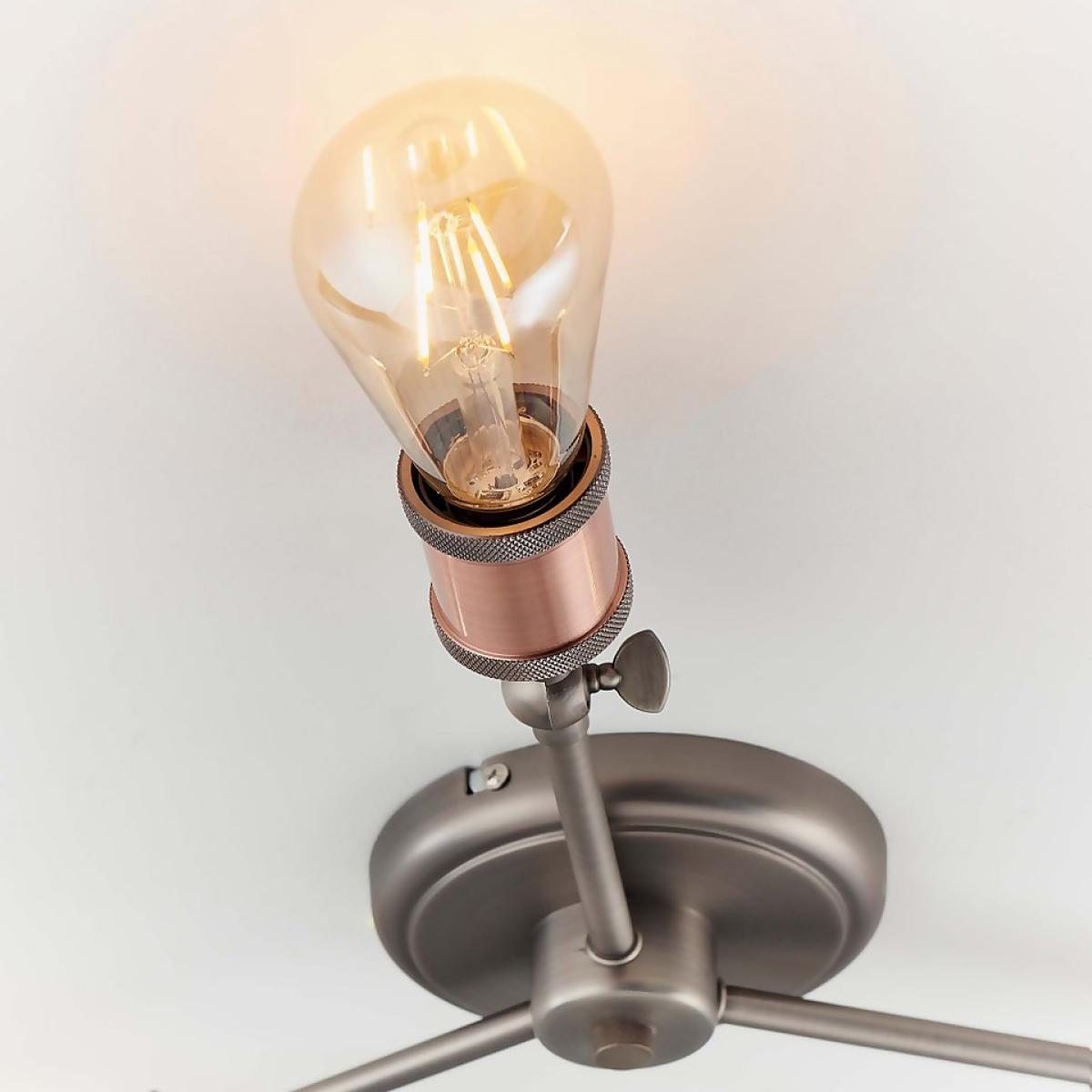 Henrik 3 Light Semi Flush Ceiling Light - Pewter – image 7