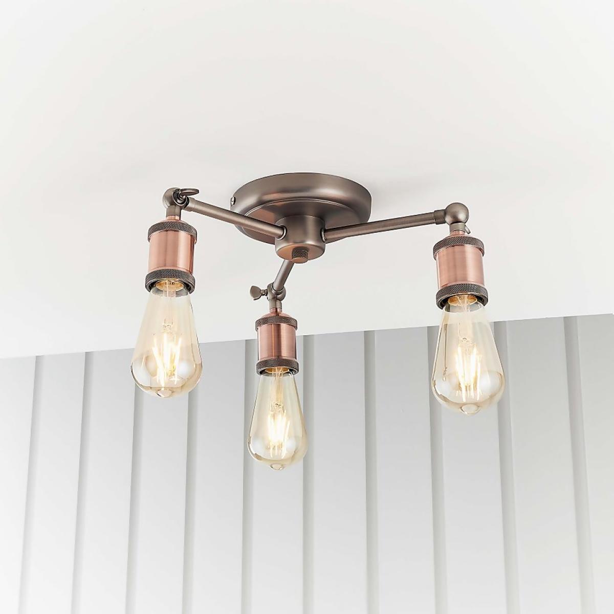 Henrik 3 Light Semi Flush Ceiling Light - Pewter – image 8